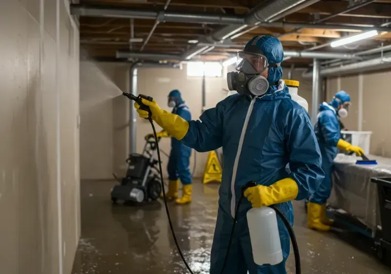 Basement Sanitization and Antimicrobial Treatment process in Polo, IL