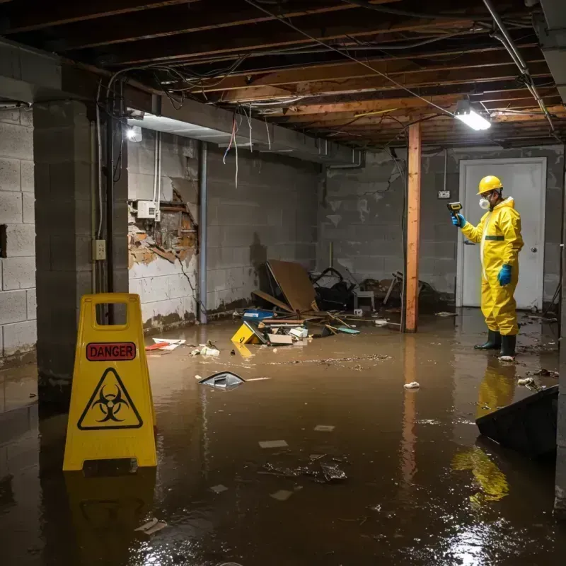 Flooded Basement Electrical Hazard in Polo, IL Property