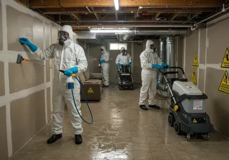 Basement Moisture Removal and Structural Drying process in Polo, IL